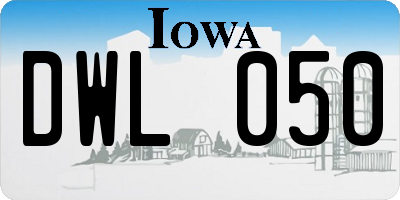 IA license plate DWL050