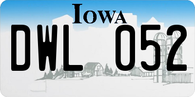IA license plate DWL052