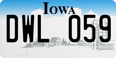 IA license plate DWL059