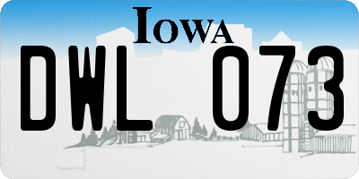 IA license plate DWL073
