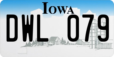 IA license plate DWL079