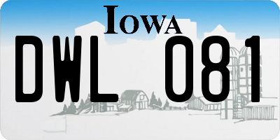 IA license plate DWL081