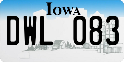 IA license plate DWL083