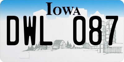 IA license plate DWL087