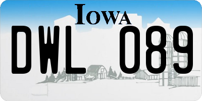 IA license plate DWL089