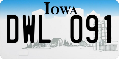 IA license plate DWL091
