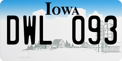IA license plate DWL093