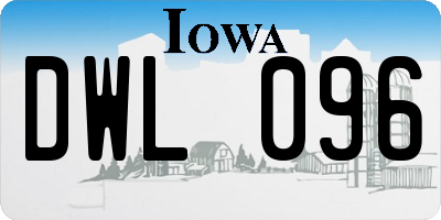 IA license plate DWL096