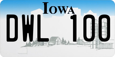 IA license plate DWL100