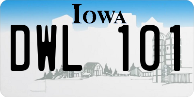 IA license plate DWL101
