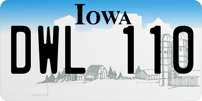 IA license plate DWL110