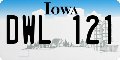 IA license plate DWL121