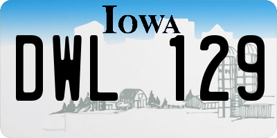 IA license plate DWL129