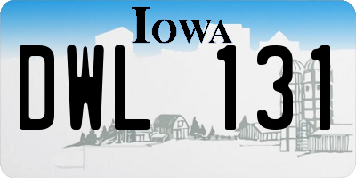 IA license plate DWL131