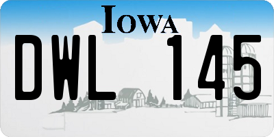 IA license plate DWL145