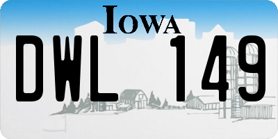 IA license plate DWL149