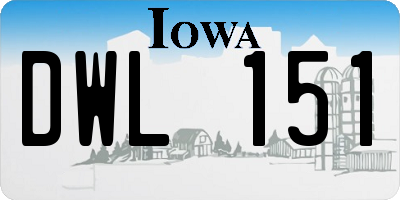 IA license plate DWL151
