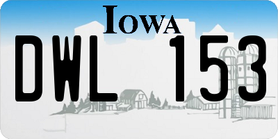 IA license plate DWL153