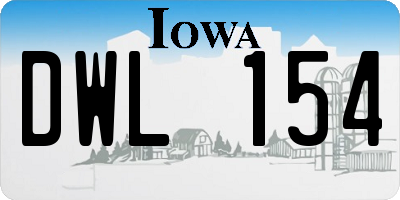 IA license plate DWL154