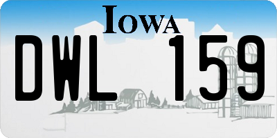 IA license plate DWL159