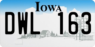 IA license plate DWL163