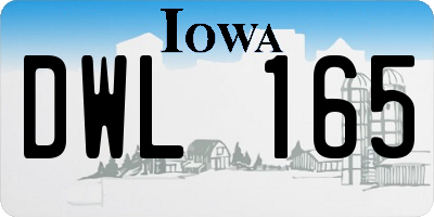 IA license plate DWL165