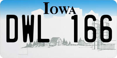 IA license plate DWL166