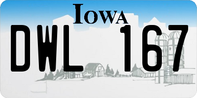 IA license plate DWL167