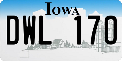 IA license plate DWL170