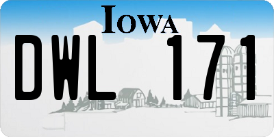 IA license plate DWL171