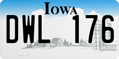 IA license plate DWL176