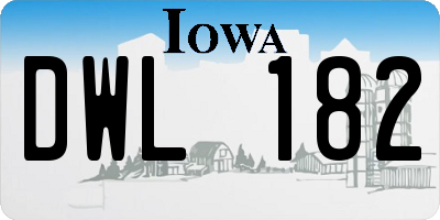 IA license plate DWL182