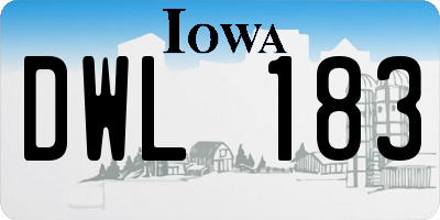 IA license plate DWL183