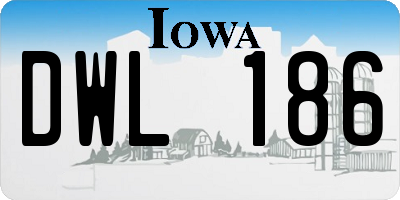 IA license plate DWL186