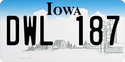 IA license plate DWL187