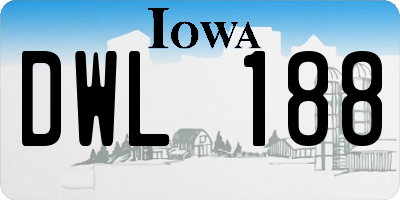 IA license plate DWL188