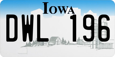 IA license plate DWL196