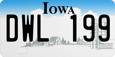 IA license plate DWL199