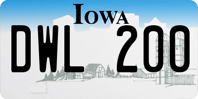 IA license plate DWL200