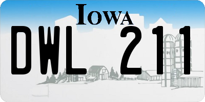 IA license plate DWL211
