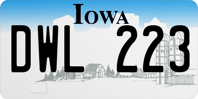 IA license plate DWL223