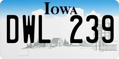 IA license plate DWL239