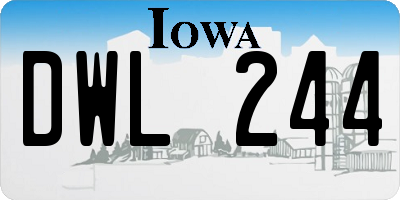 IA license plate DWL244