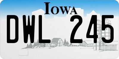 IA license plate DWL245