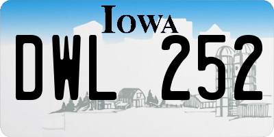 IA license plate DWL252