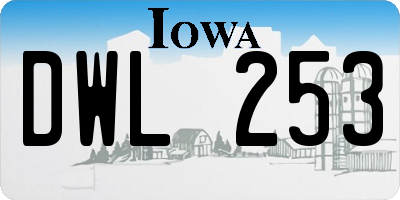 IA license plate DWL253