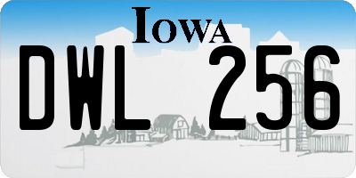 IA license plate DWL256