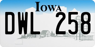 IA license plate DWL258