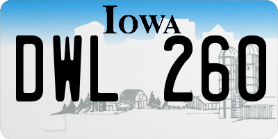 IA license plate DWL260