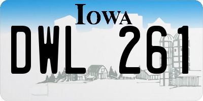 IA license plate DWL261
